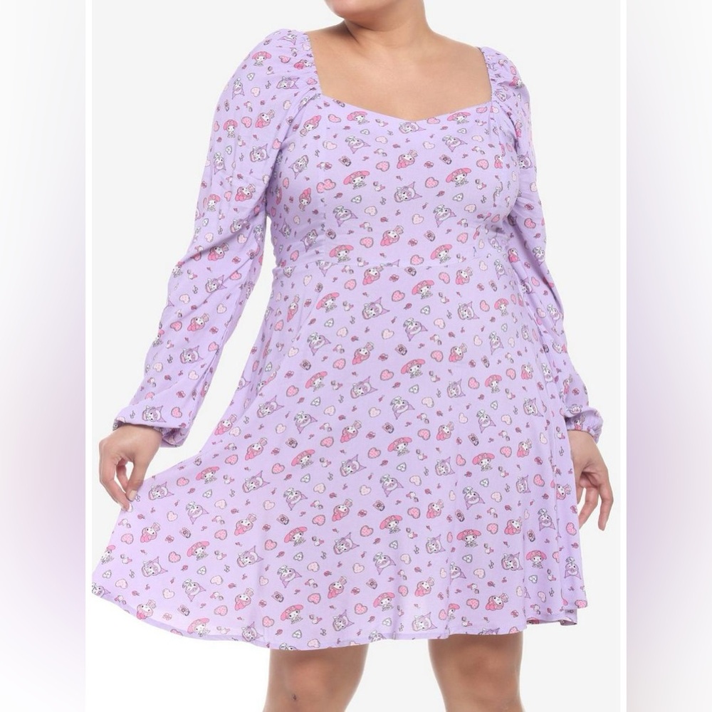Sanrio My Melody & Kuromi‎ Sweetheart Long-Sleeve Mini Dress XL